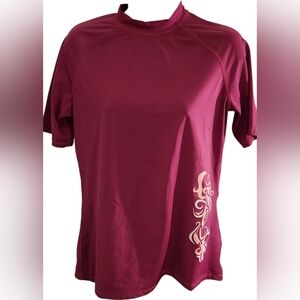 Kanu Surf Shirt Women's Pink/Purple Graphic Rashguard UPF50 Large